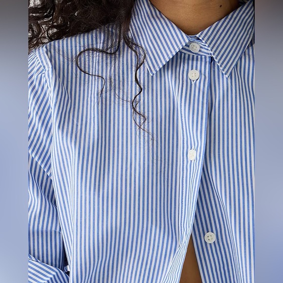 J. Crew Tops - NWT J.Crew Slim-Fit Stretch Cotton Poplin Shirt Blue White Stripes